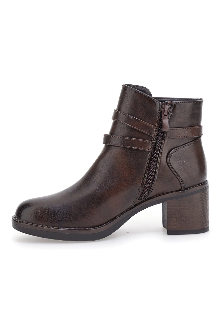 Braune Stiefeletten mit mittlerem Absatz Mon Dieu YDLHQ03