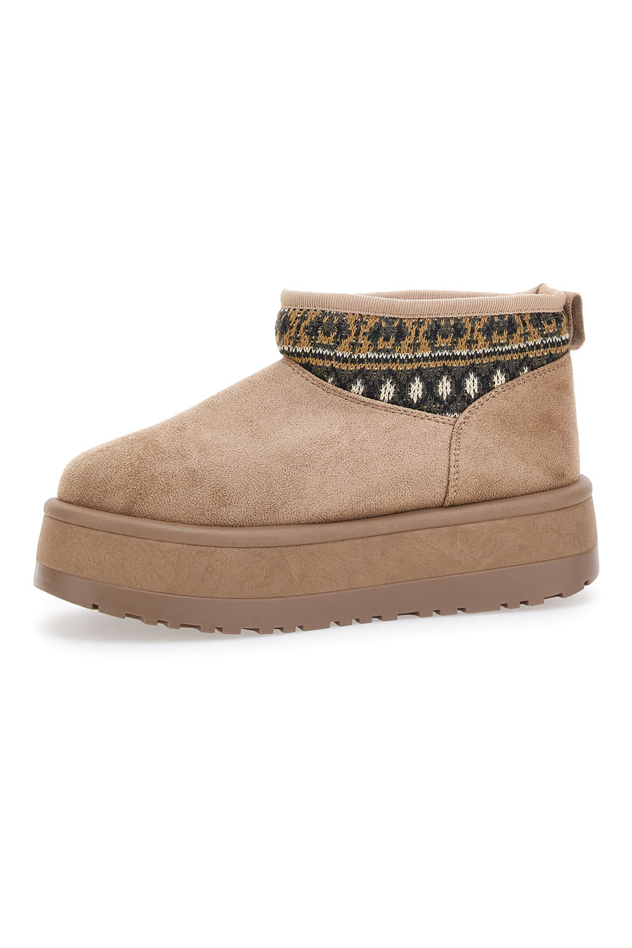 Stivaletti Beige con Pelo e Suola Flatform 2T2L BKTZ3032