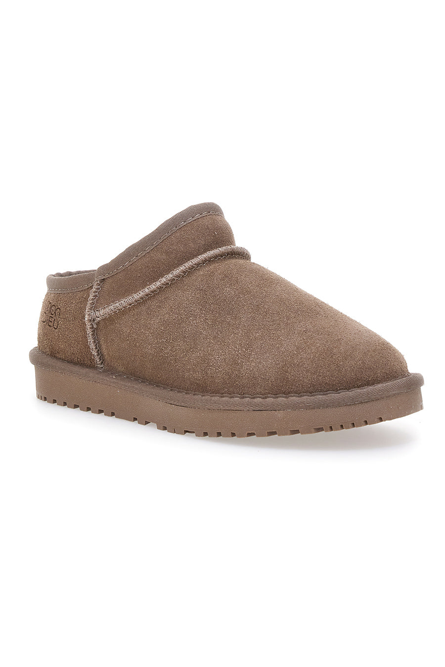 Taupefarbene Clogs mit echtem Lederfell MON DIEU WD5530T