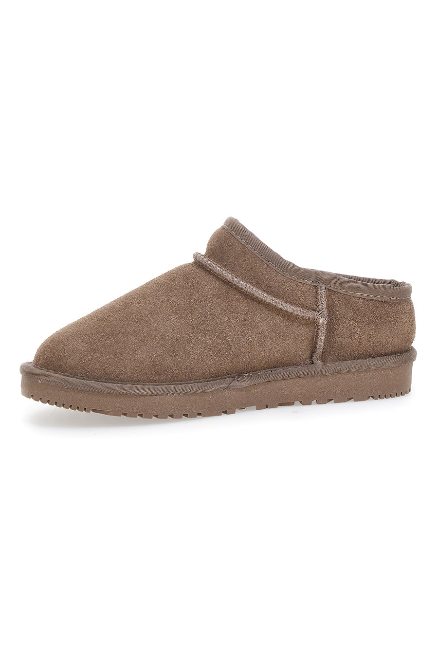 Taupefarbene Clogs mit echtem Lederfell MON DIEU WD5530T