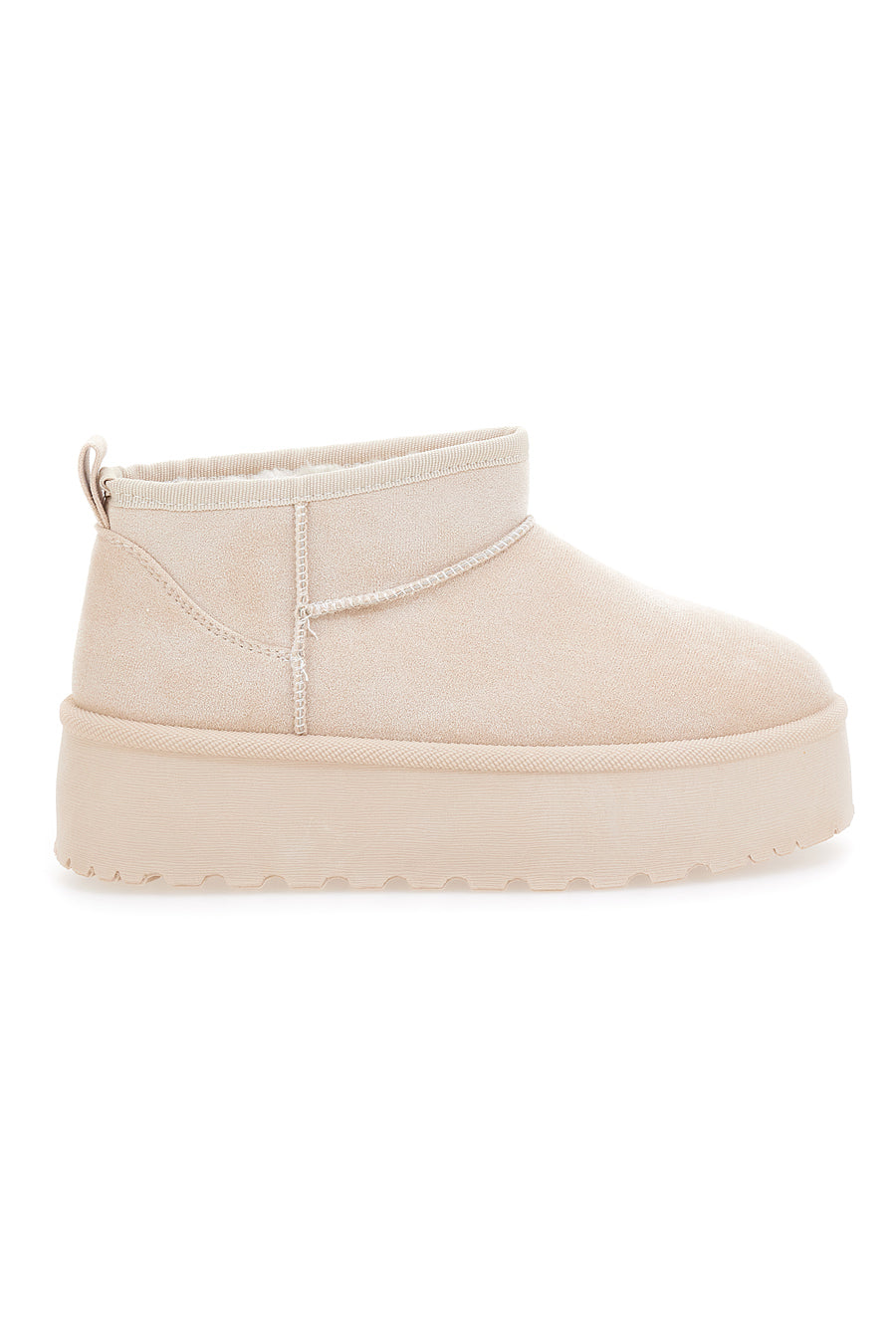 Beige Stiefeletten mit Fell und Flatform ME&ME 004