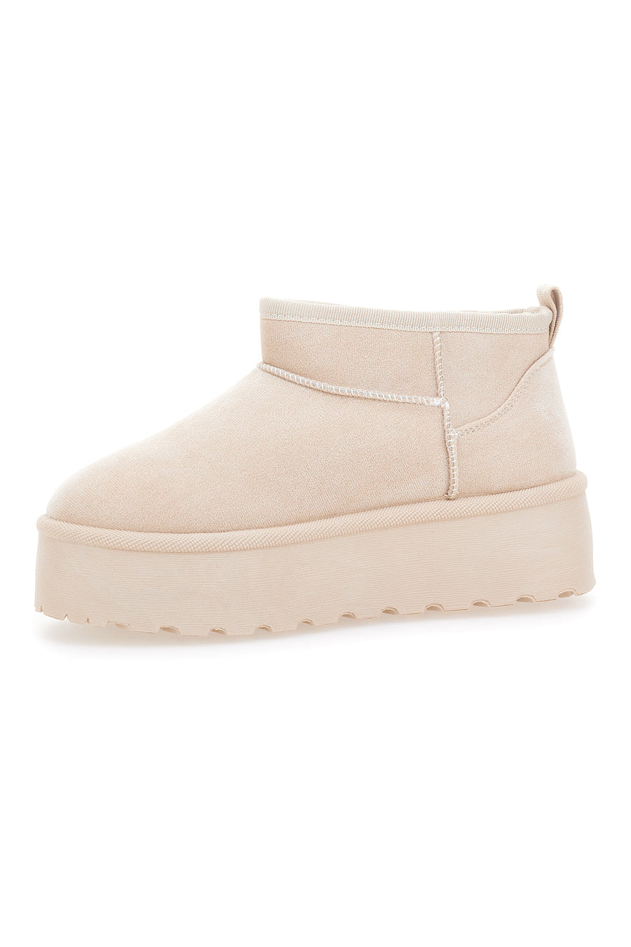 Beige Stiefeletten mit Fell und Flatform ME&ME 004