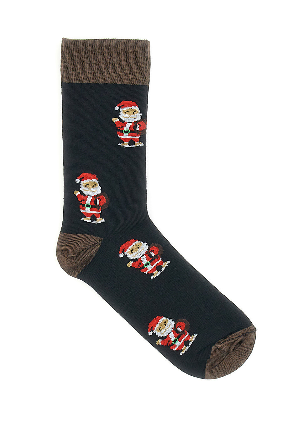 Calzini Neri Con Babbo Natale Taglia Unica Natalizi Crazy Socks 018