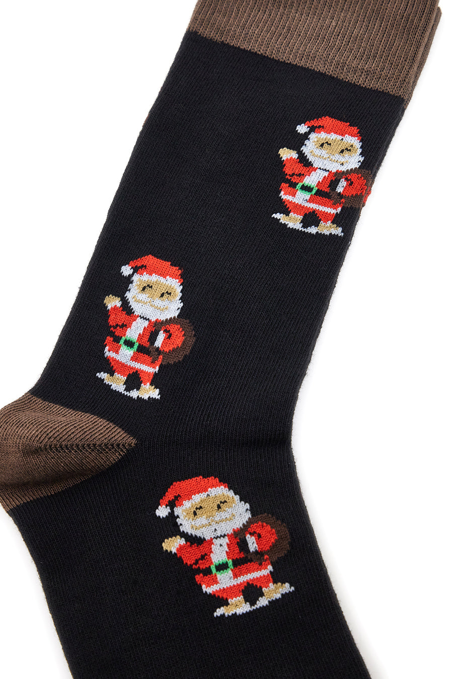 Calzini Neri Con Babbo Natale Taglia Unica Natalizi Crazy Socks 018