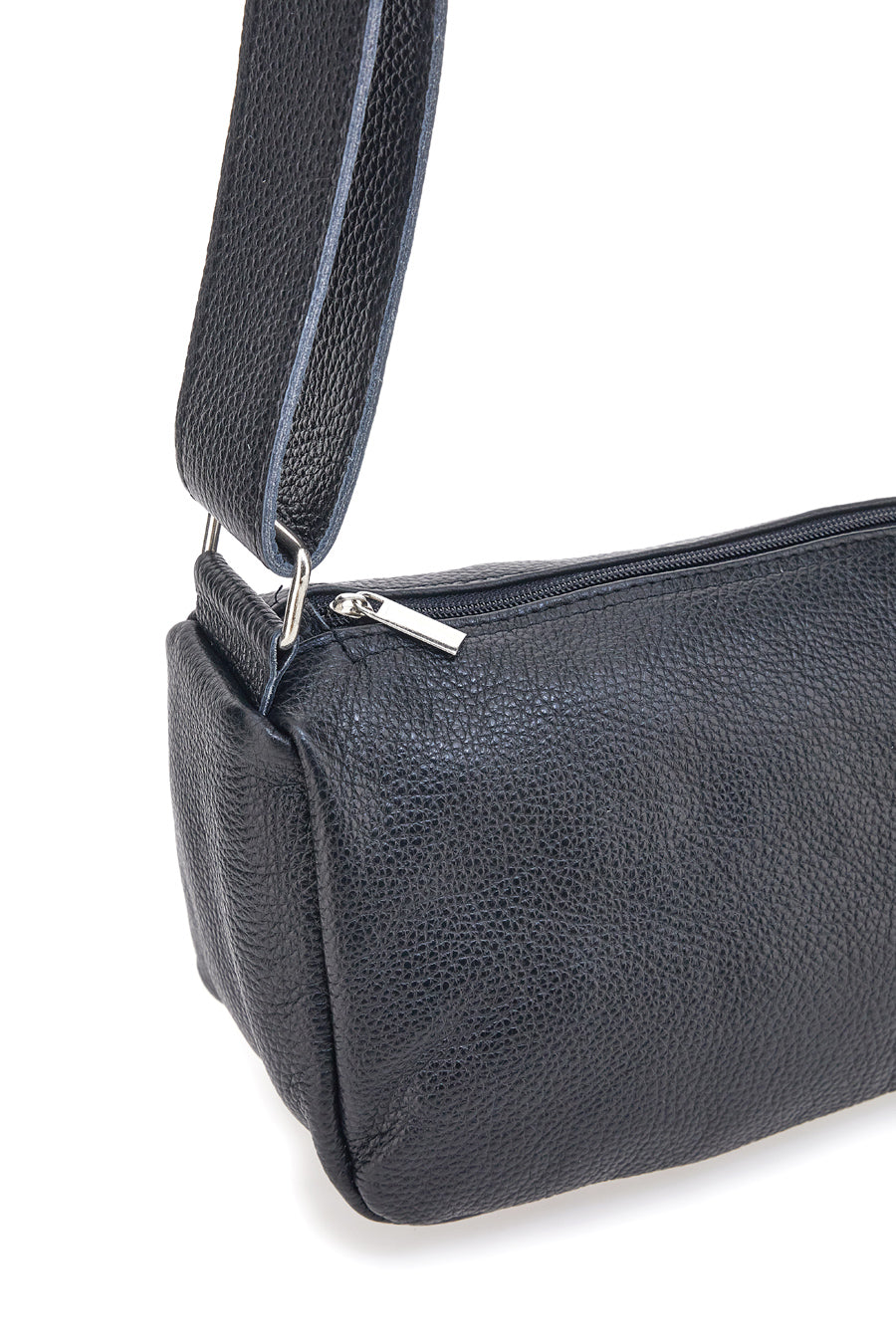 Borsa a Tracolla Nera In Vera Pelle New Bag 047/Pelle