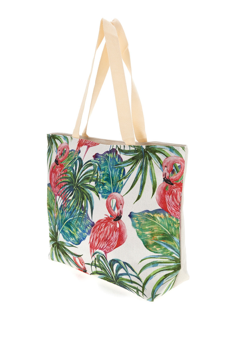 Borsa Mare Bianca Con Fenicotteri Fun Beach 012