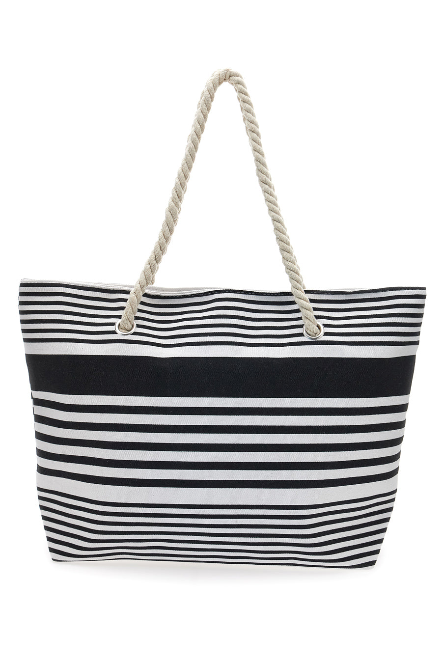 Borsa Mare Bianca e Nera A Righe Fun Beach XI Y005