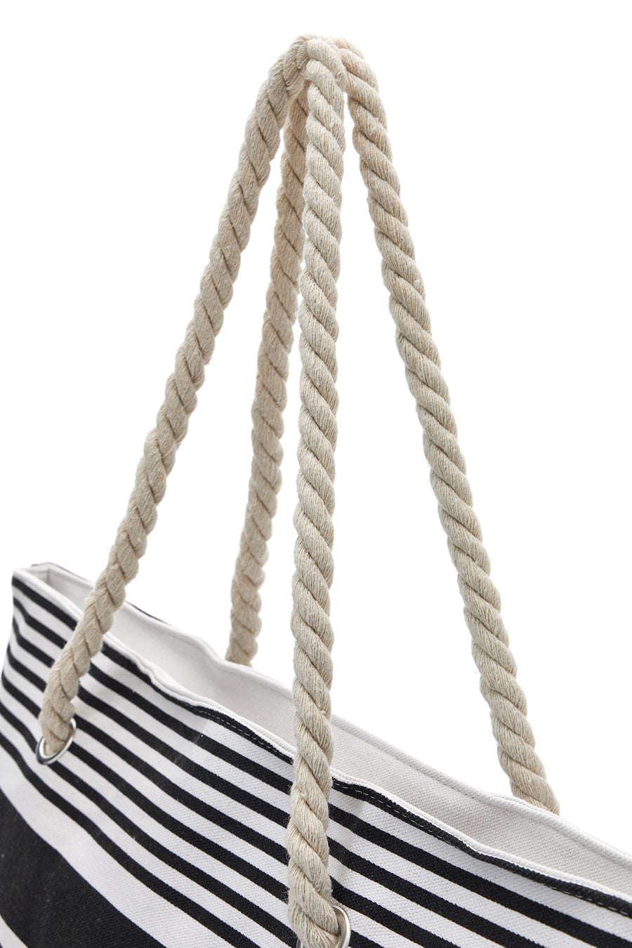 Borsa Mare Bianca e Nera A Righe Fun Beach XI Y005