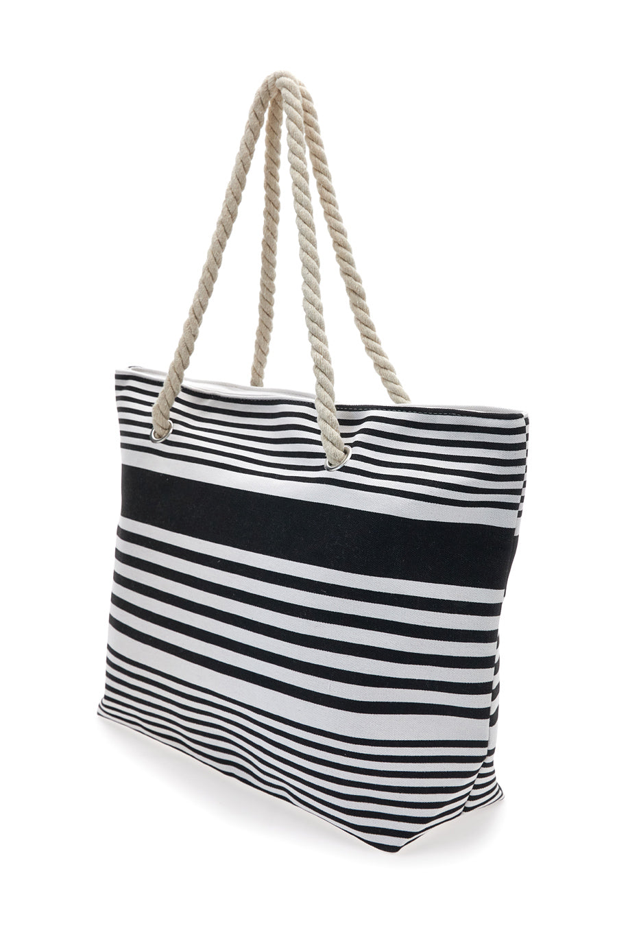 Borsa Mare Bianca e Nera A Righe Fun Beach XI Y005