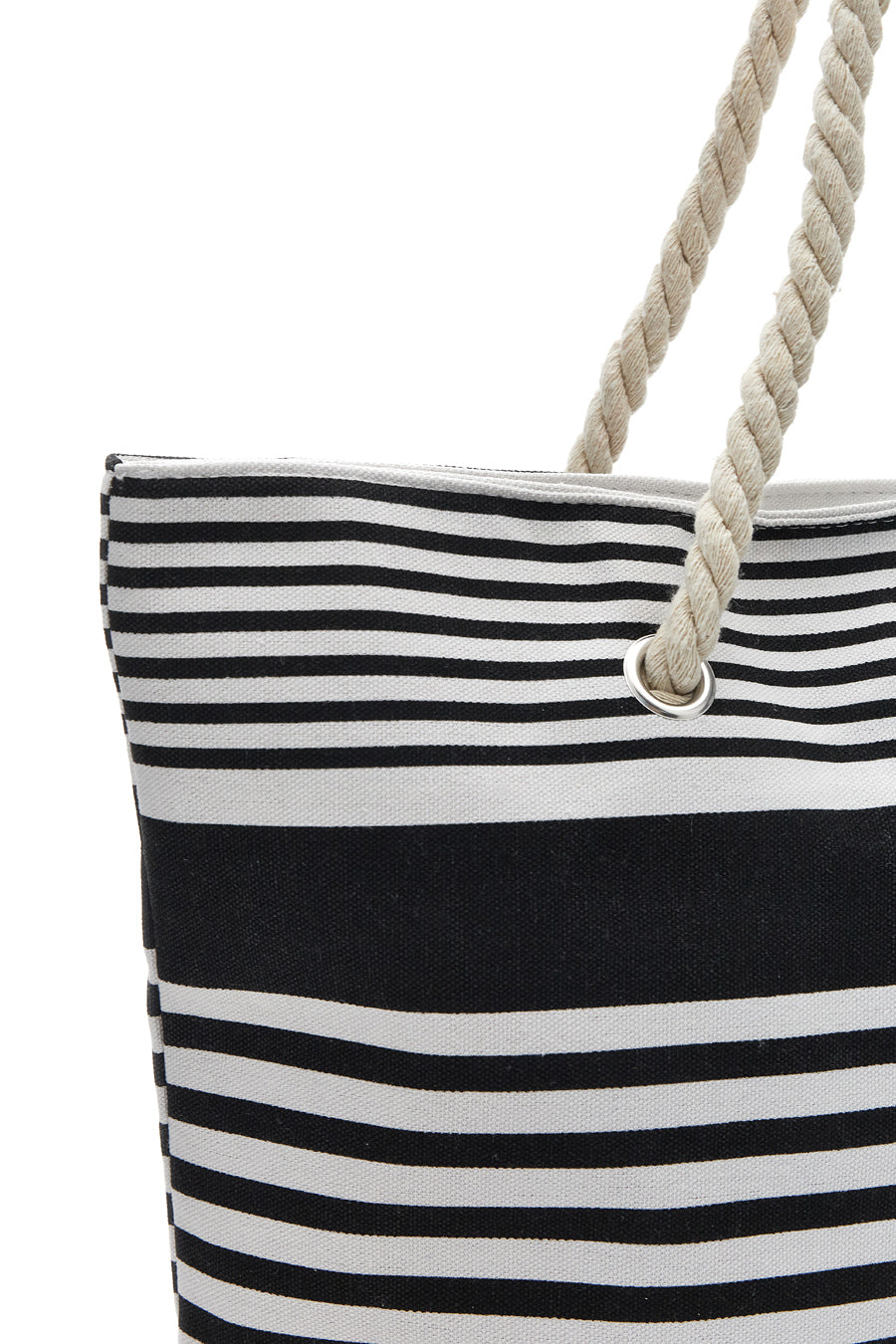 Borsa Mare Bianca e Nera A Righe Fun Beach XI Y005