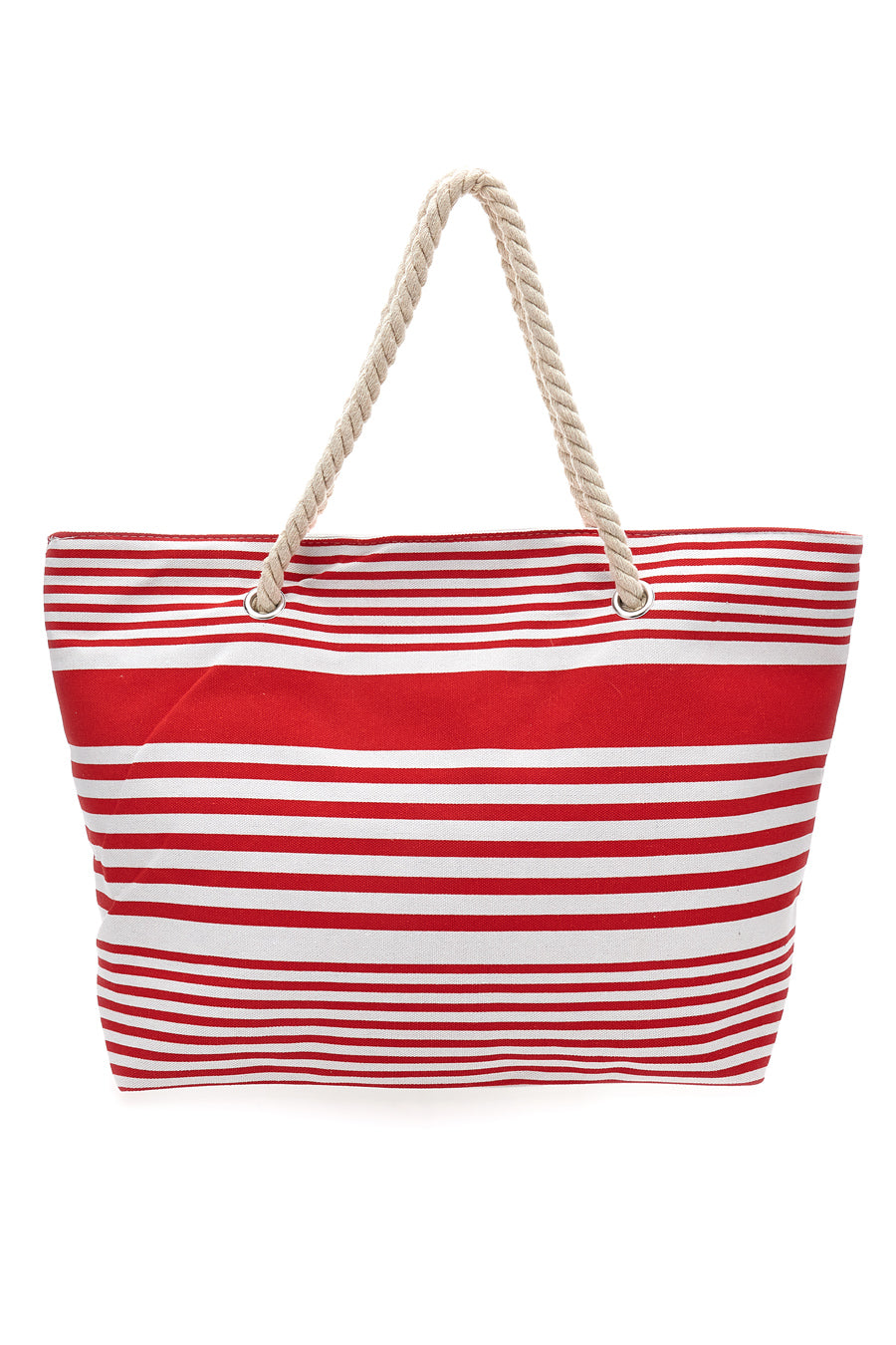 Borsa Mare Bianca e Rossa A Righe Fun Beach XI Y005