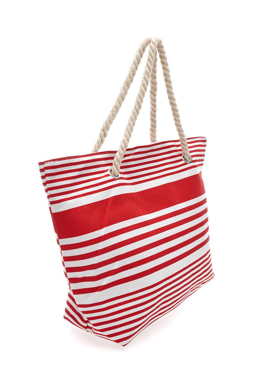 Borsa Mare Bianca e Rossa A Righe Fun Beach XI Y005