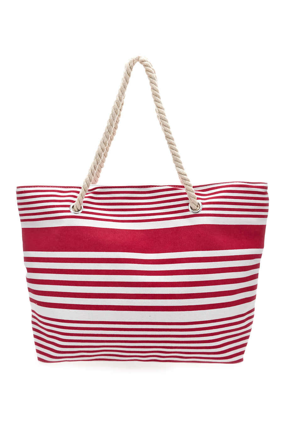 Borsa Mare Bianca e Fucsia A Righe Fun Beach XI Y005