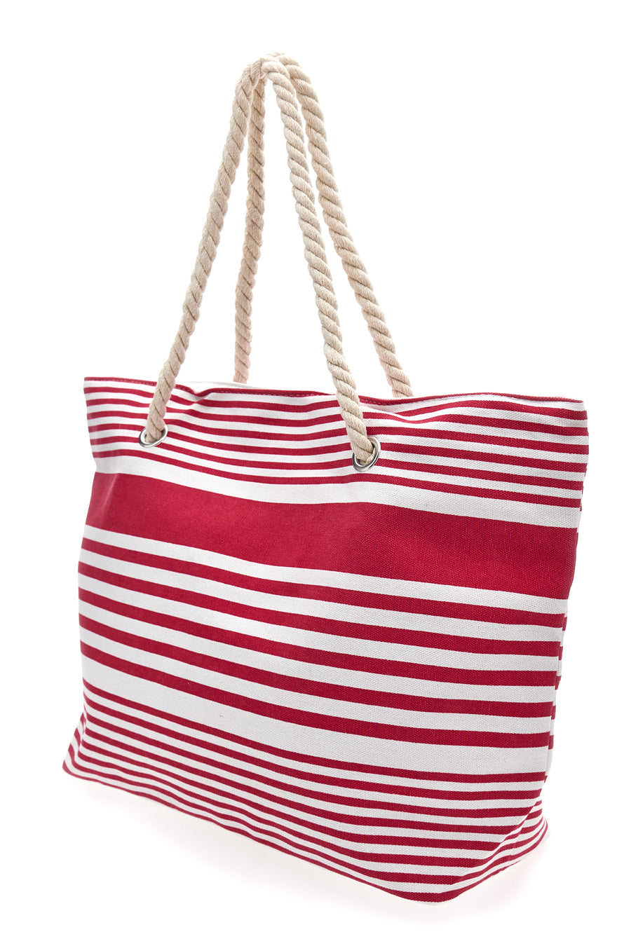 Borsa Mare Bianca e Fucsia A Righe Fun Beach XI Y005