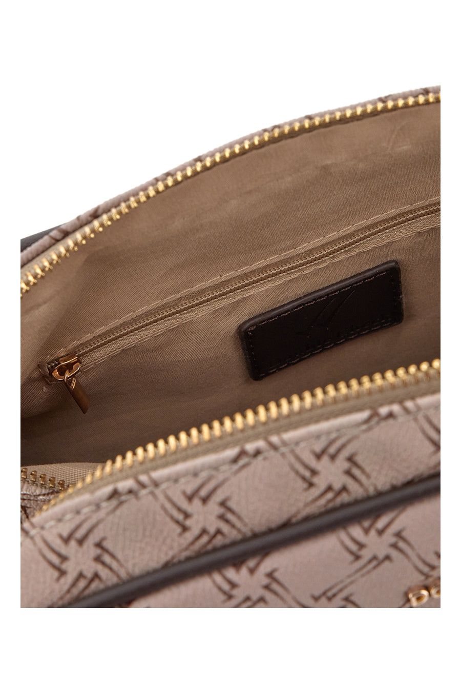 Borsa a Tracolla Taupe Rettangolare con doppia cerniera DOUBLE CHECK 18239-5