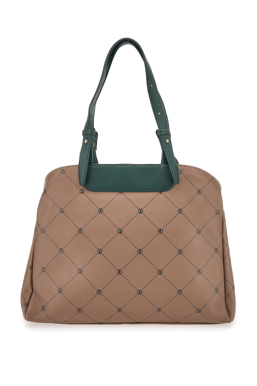 Borsa a Spalla Taupe con Doppio Manico Verde Roncato R5307,634