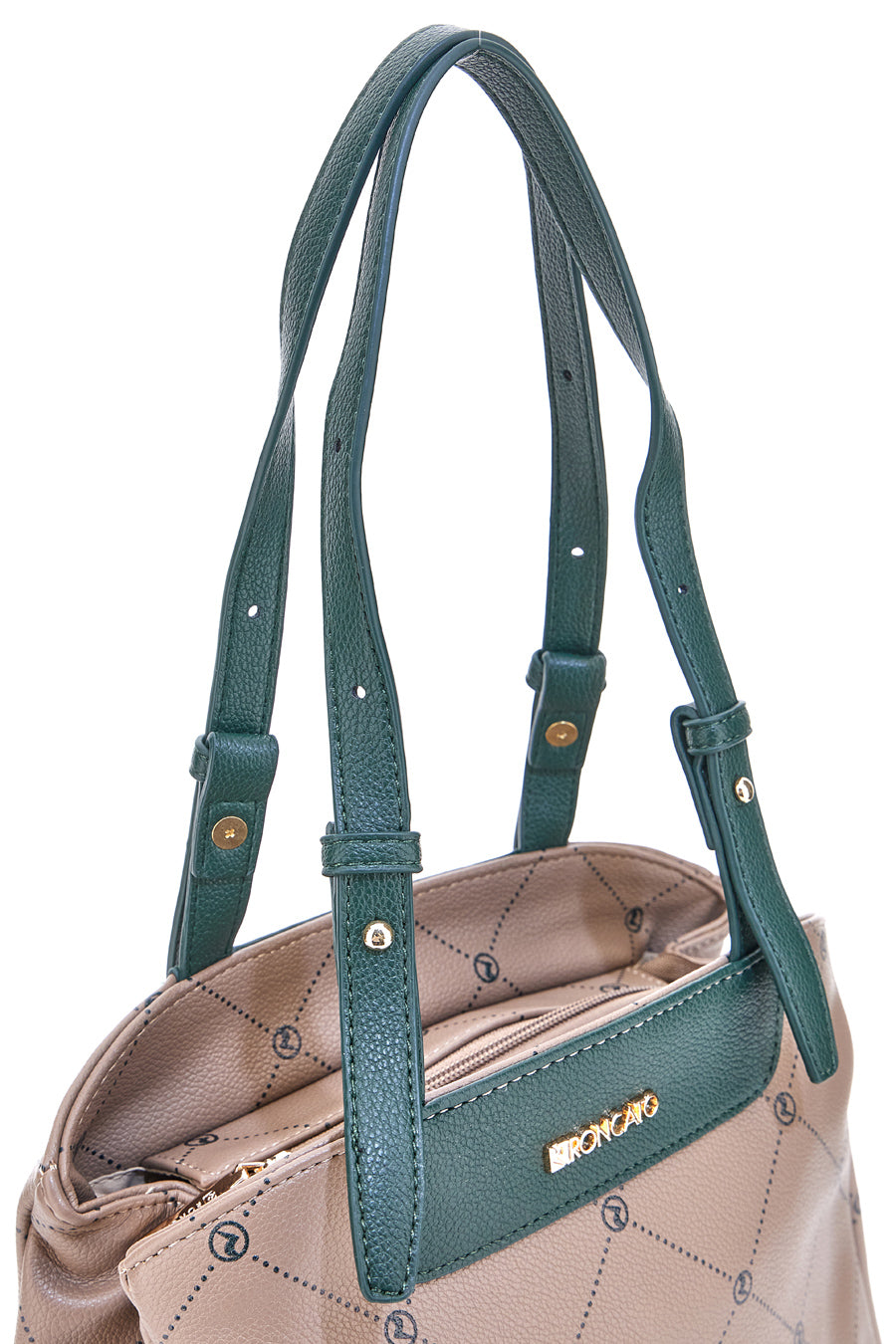 Borsa a Spalla Taupe e Verde Fantasia a Rombi RONCATO R5310,634